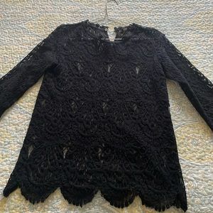 Zara black lace blouse